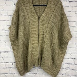 Altar'd State Tan Cardigan Sweater with Cable Knit